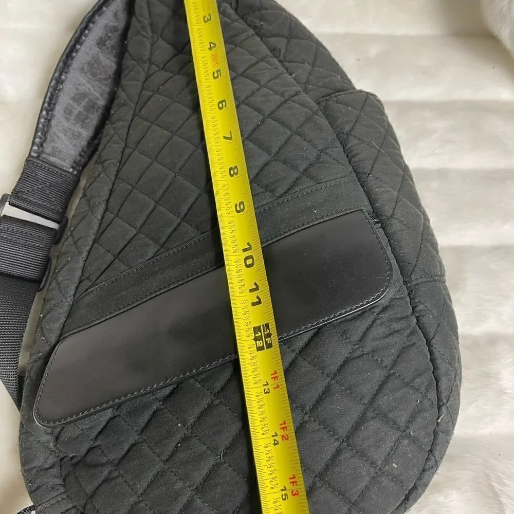 Black LL Bean AmeriBag Healthy. Back sling back black quilted